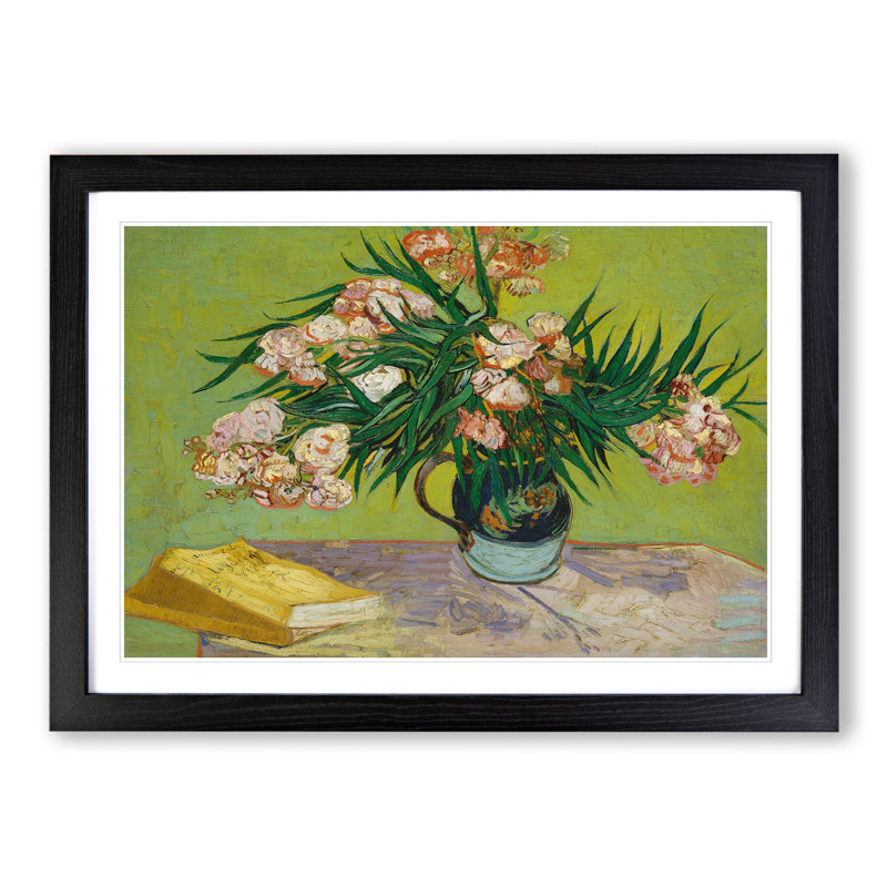 Oleanders by Vincent Van Gogh - Framed Print, 27cm H x 36cm W x 2cm D, Black Framed