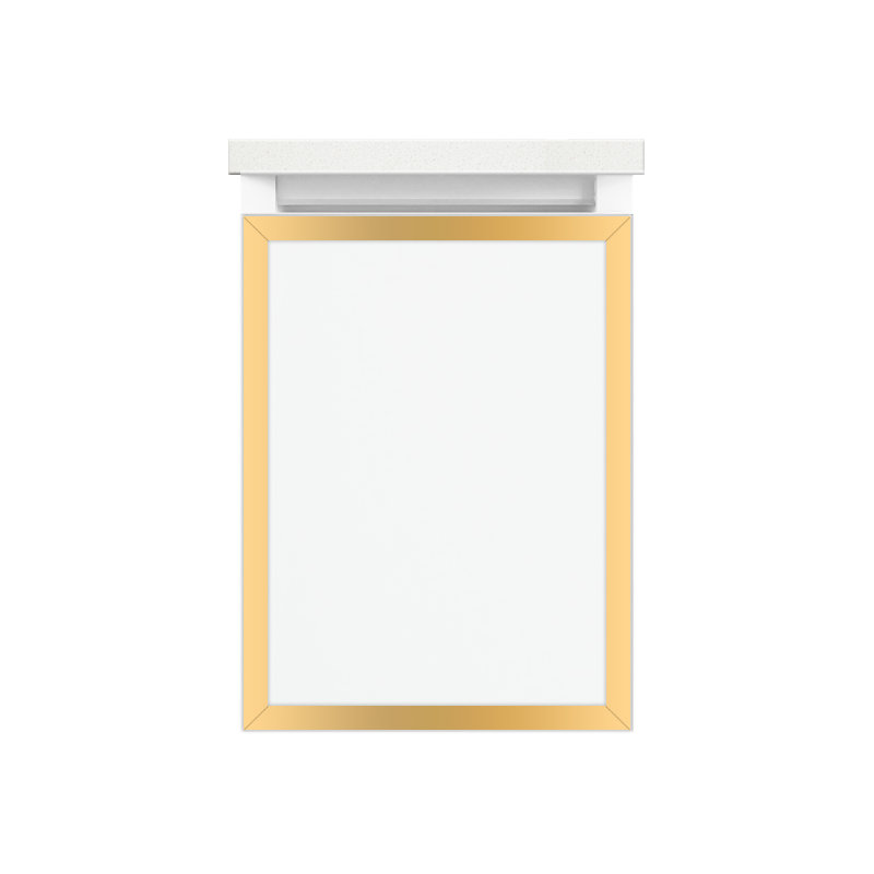 Profiles Framed 12.13" Single Bathroom Vanity Base Only, Yes, Matte White/Chrome