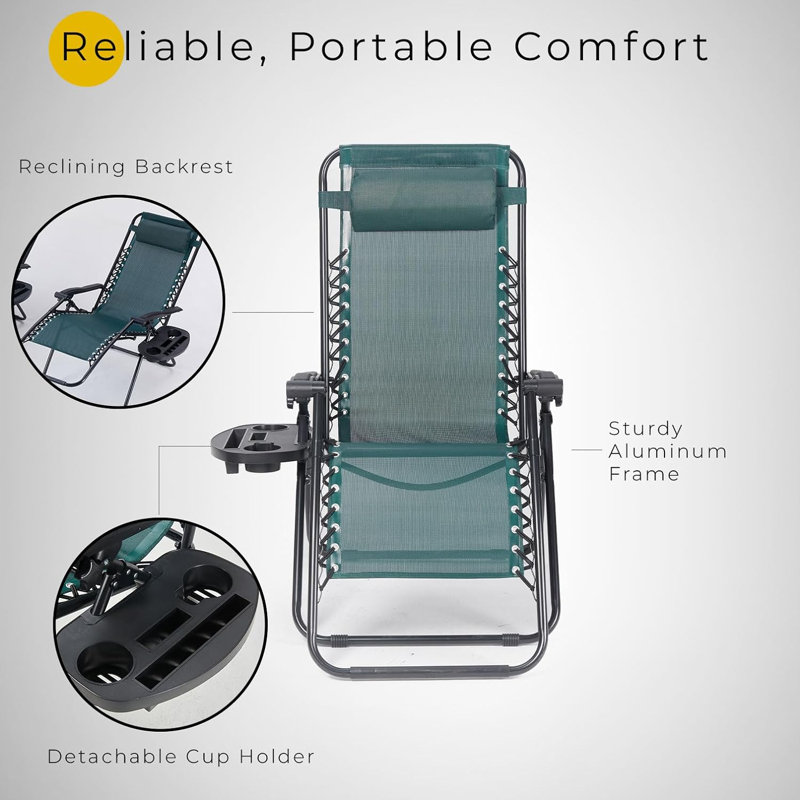 Tammeka Folding Recliner Chair, Green