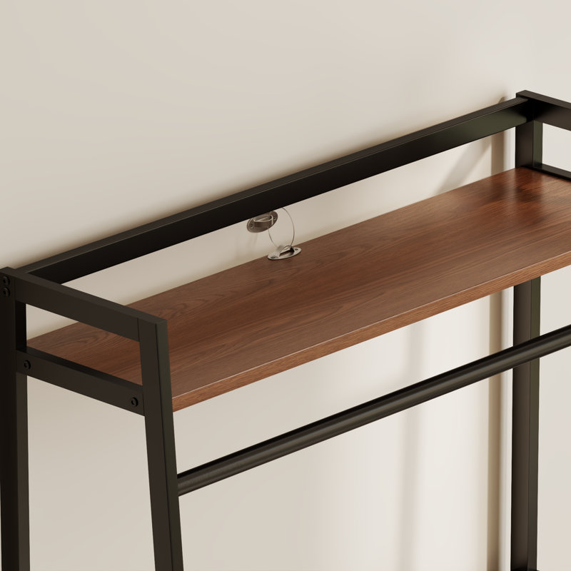 Tablette de rangement industrielle en métal avec tablettes en bois de cèdre massif, support de rangement autoportant à plusieurs niveaux pour le bureau de la chambre à coucher