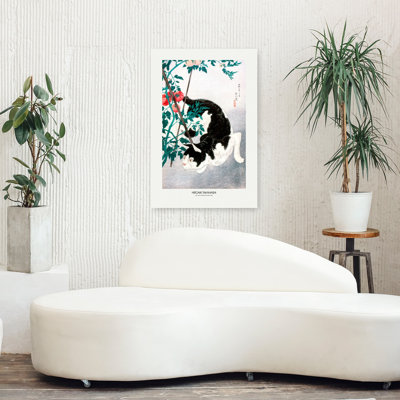 Cat With Tomato Plant Vintage Contemporary Cat Plant Wall Art