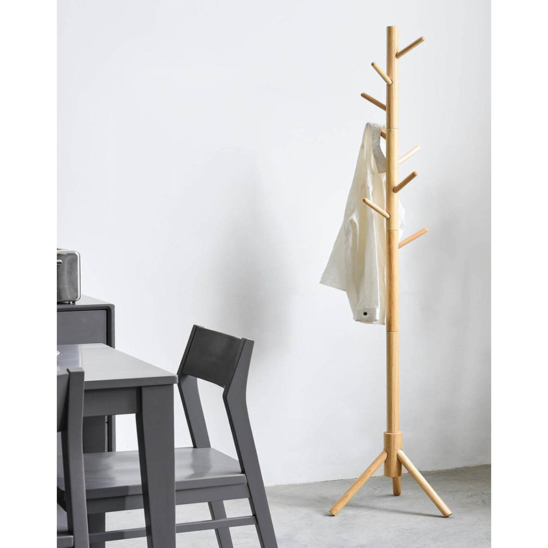 Freestanding 8 - Hook Coat Rack, Natural Color