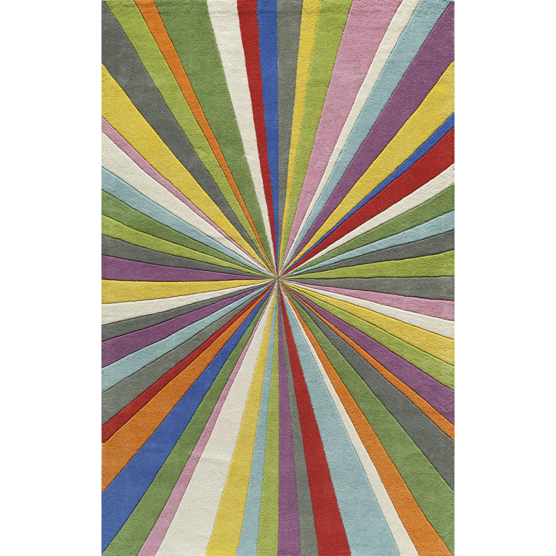 Coira Geometric Handmade Wool Rug, Rectangle 3'6" x 5'6"