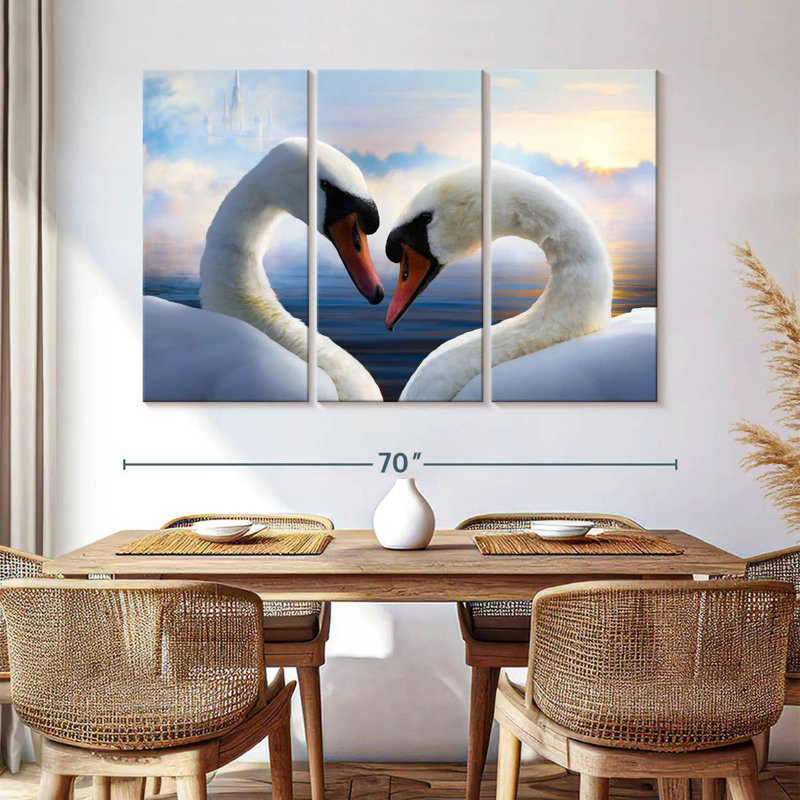 Swan Romance, 42" H x 65" W