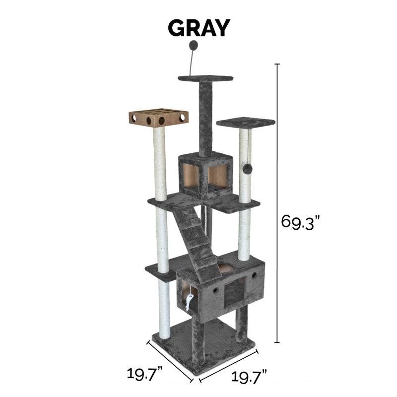 Tiger Tough 69.3'' H Cat Tree, Gray