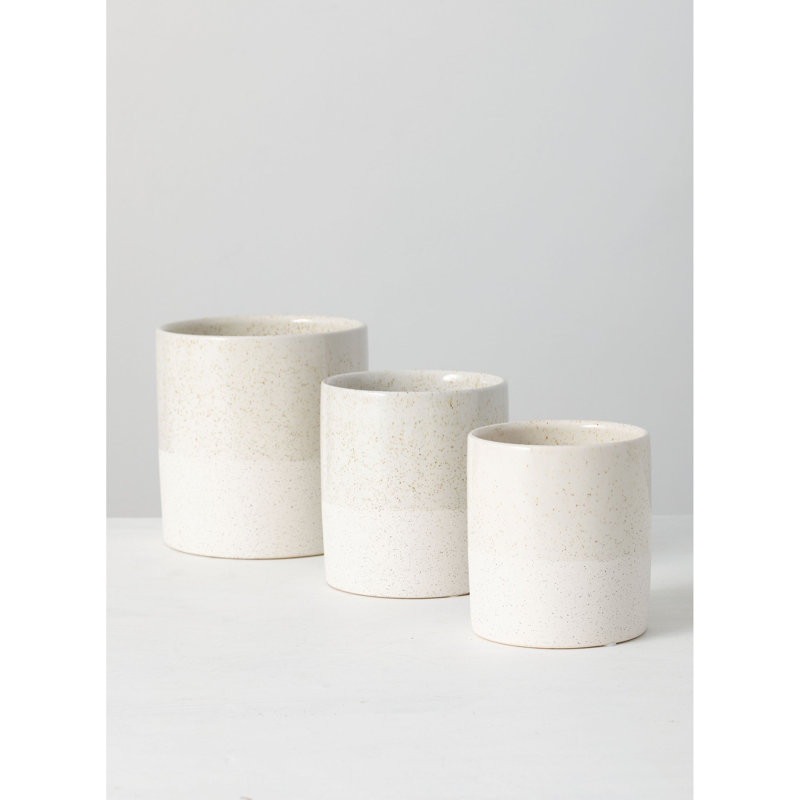 Ensemble de pots à fleurs en céramique 3 pièces Cabello