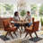 Turfed Linen Upholstered Dining Chair Armless Parsons Side Chair With Solid Wood Legs-109248750