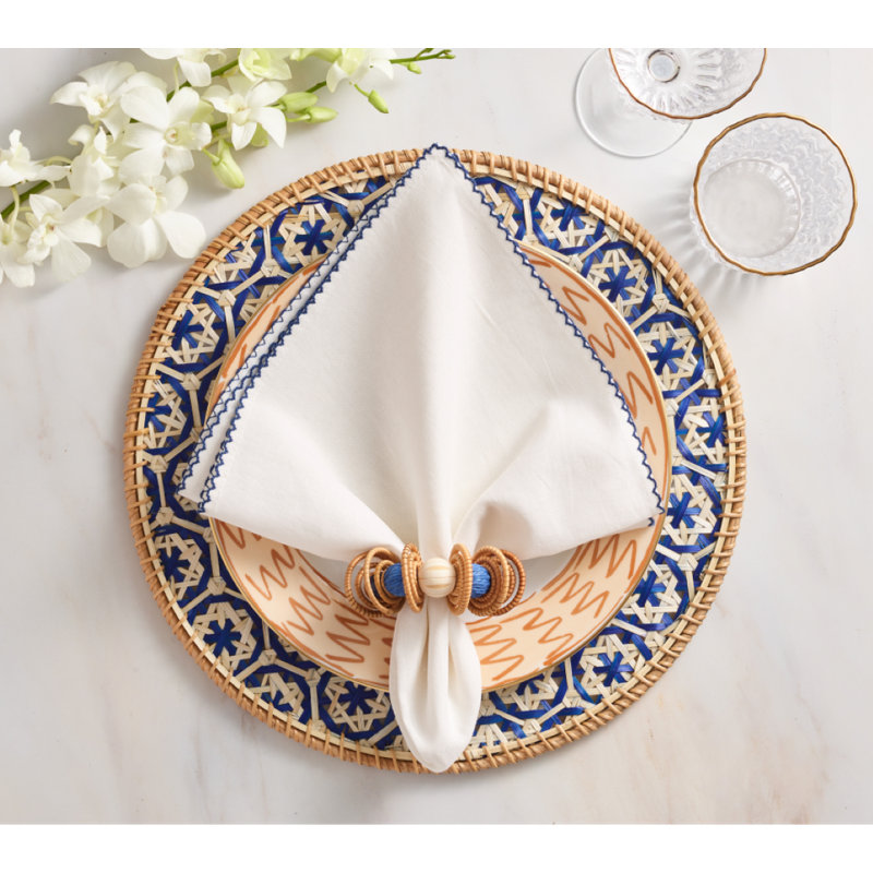Calypso Napkin Ring, Blue/Natural