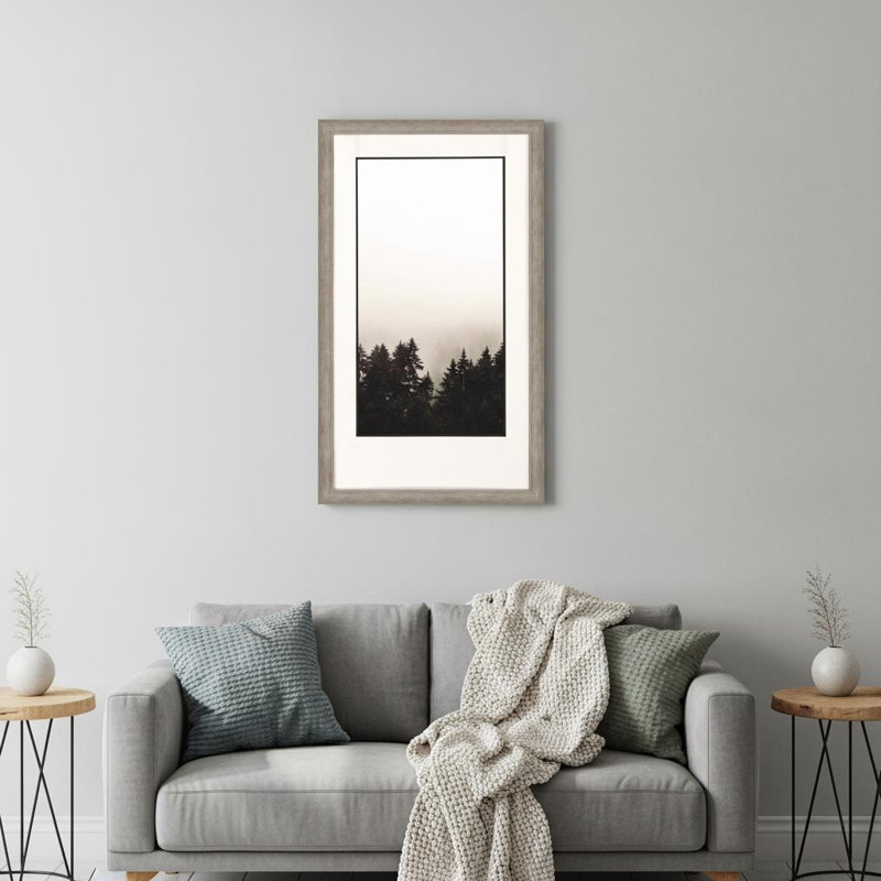 Misty Peak Silver Framed Print Wall Art
