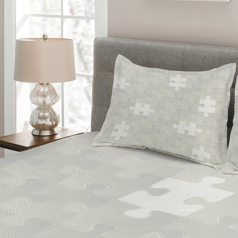 Modern & Contemporary Polyester Geometric Shapes Coverlet, King Bedspread + 2 Shams
