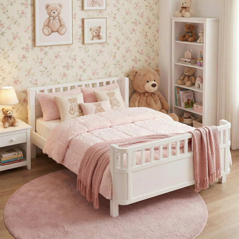 78.7" Full-size Wooden Platform Bed - Suitable For Kid - White , White