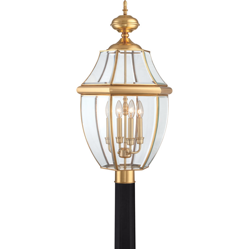 Tête de lanterne à 1 lumière H 29,5 po Newbury, Laiton poli