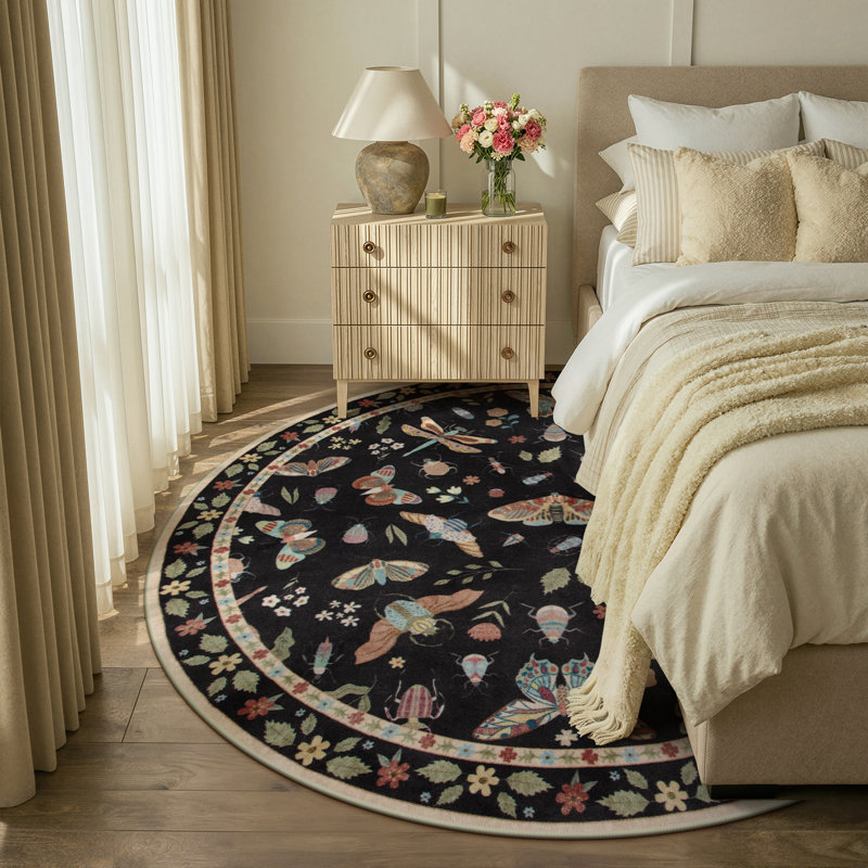 Tapis lavable pour animaux et insectes Goldene, Rond 6 pi