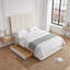 Lit plateforme moderne capitonné en velours avec tête de lit extra-haute et tiroirs de rangement, Queen, crème-1247992386-1247992387