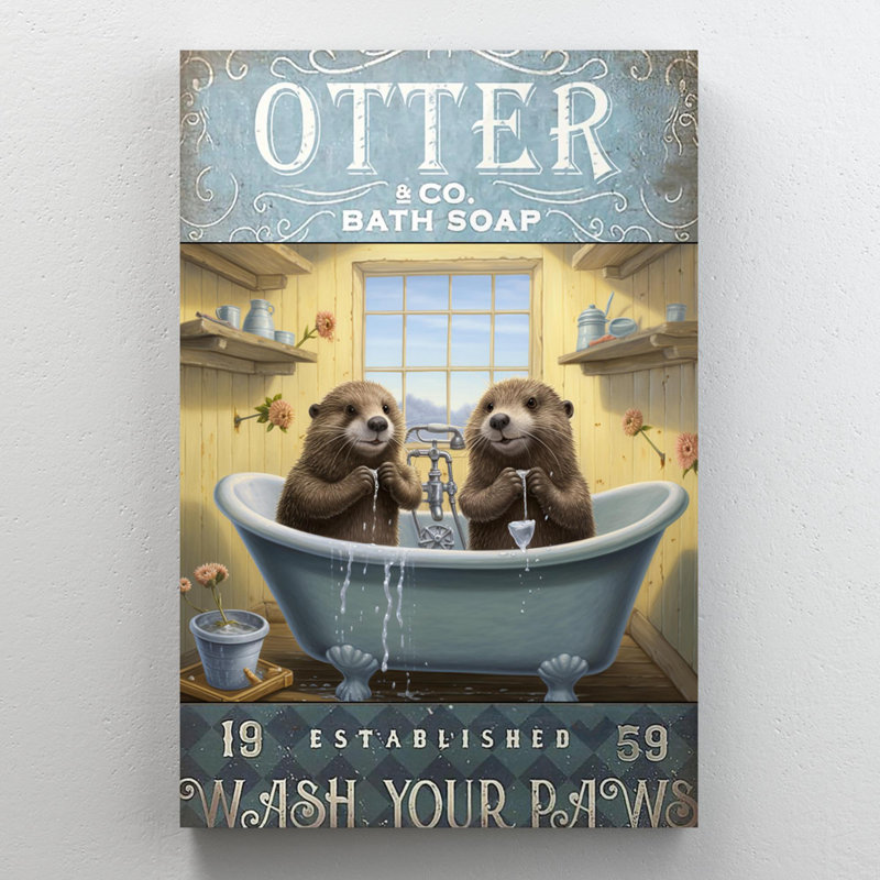 Lizethe " Otter Bath Soap ", 36" H x 24" W x 1.25" D