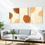 Abstrait, feuilles tropicales et formes géométriques, art mural tendu sur toile, impression de style bohème moderne (ensemble de 3)-1863487641
