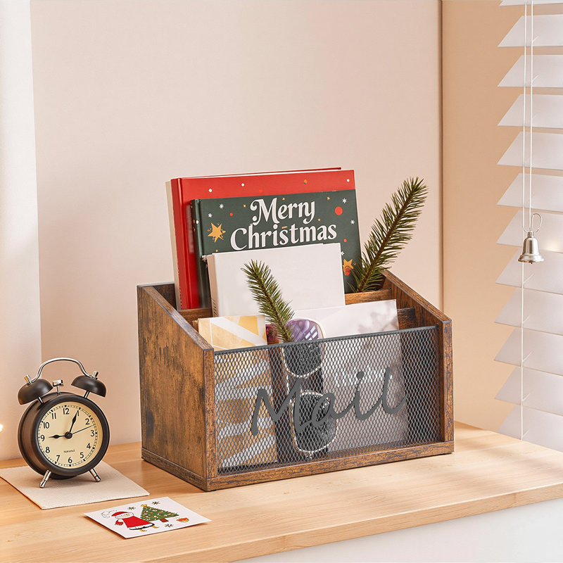 Comptoir organisateur de courrier, porte-courrier avec 3 fentes, trieur de courrier pour bureau, organisateur de bureau en bois, organisateur de courrier pour magazines, dossiers, papiers, dossiers