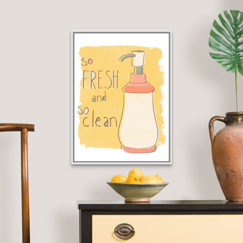 Potty Pun II - reproduction d'art sur toile, H 25,7 po x l 19,7 po x P 1,75 po, Cadre flottant blanc