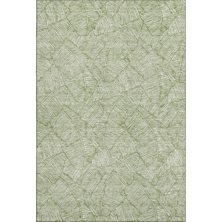 Premium Machine Washable Prisco Green Rug