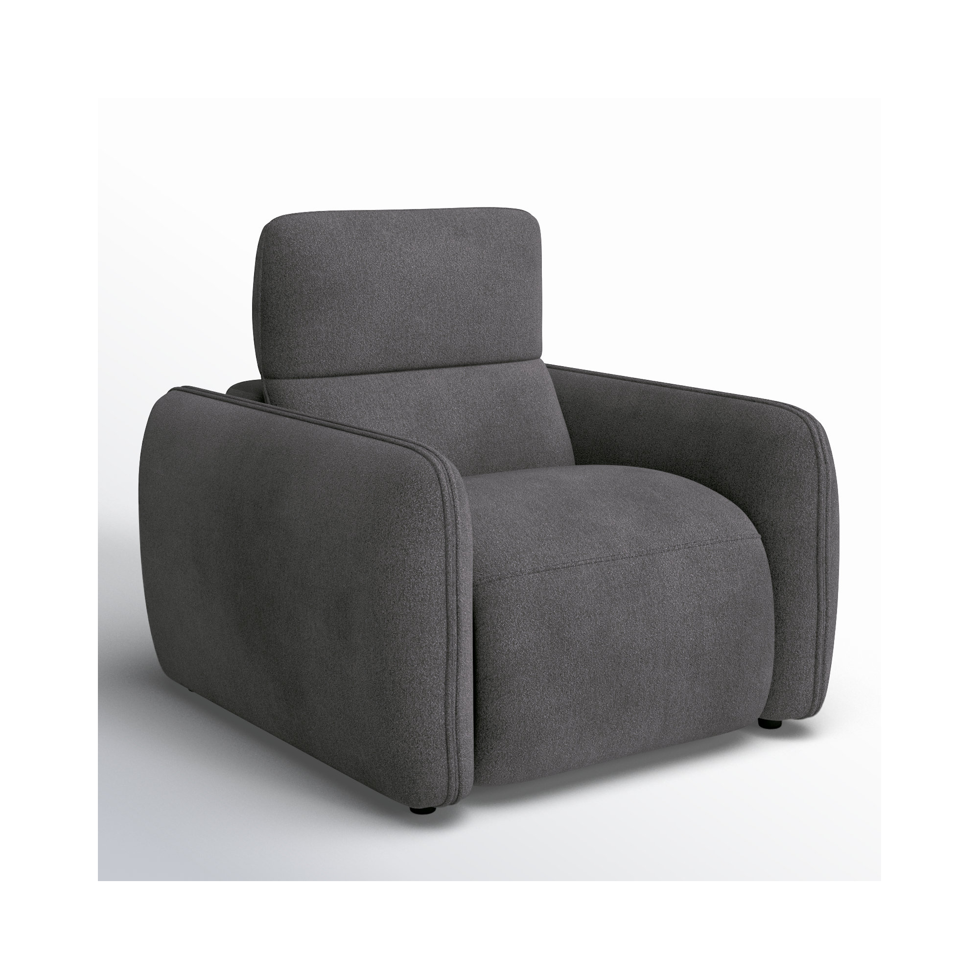Pompeo Upholstered Recliner Armchair, Elite Charcoal Gray Boucle