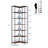 7 Tier Corner Shelf Industrial, Large Freestanding Bookshelf Wood and Metal Frame, Tall Display Bookcase for Living Room Kitchen Home Office-1479582804