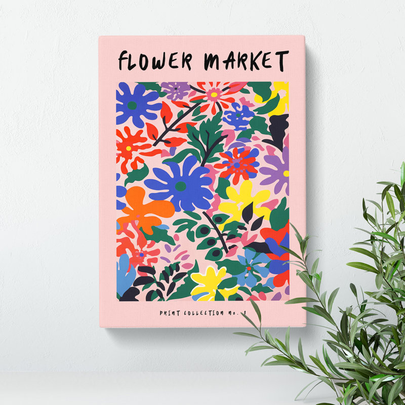 XMKTMKT-501 Pink Flower Market Exhibition No.1 - Wrapped Canvas Print, 50cm H x 35cm W