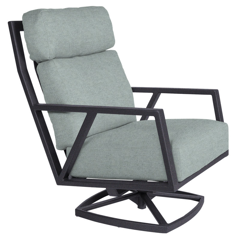 Aris Outdoor Rocker Chair, Graphite, Sash Denim