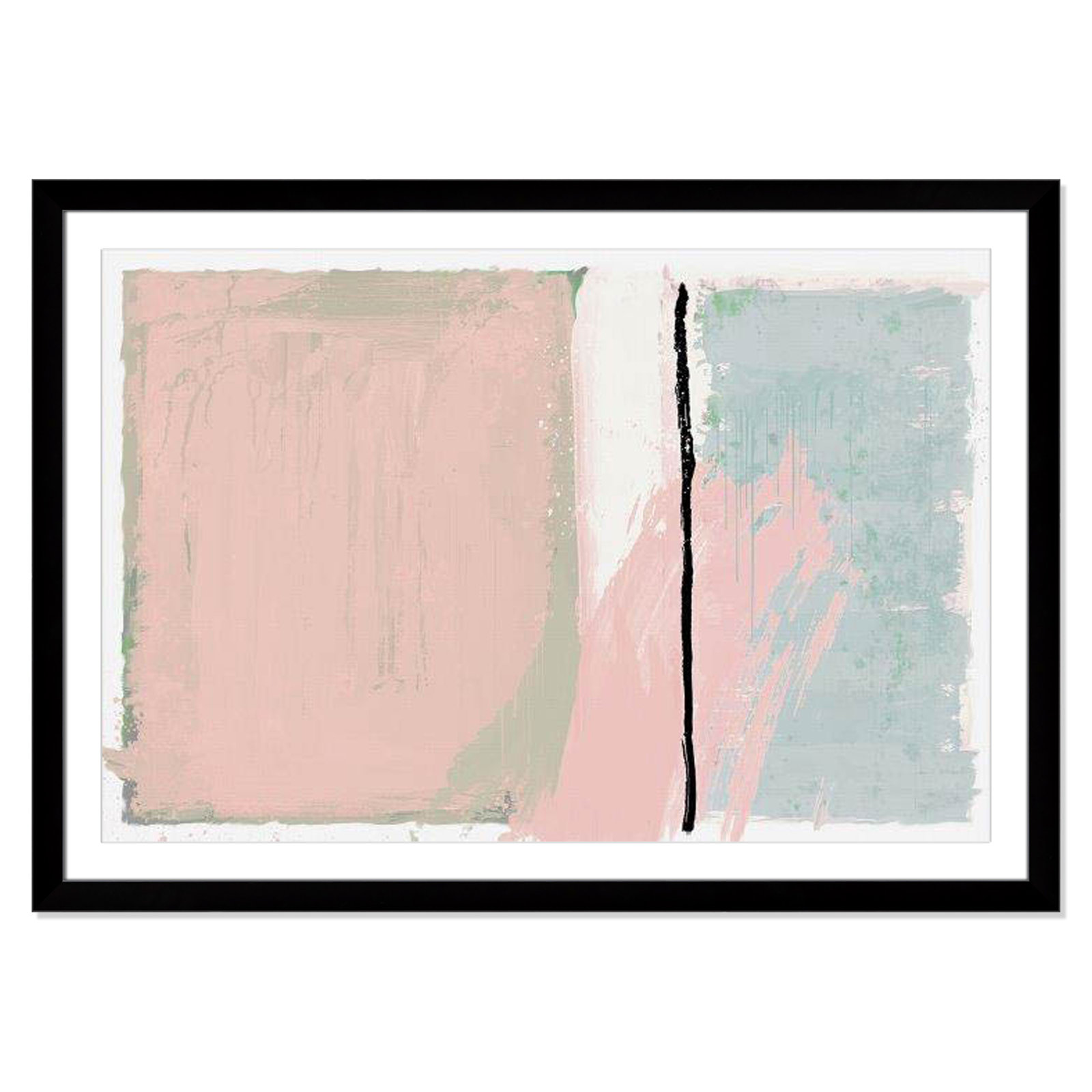 Pastel Opulance by Casa Fine Arts, White, Black Cube Picture Framed, 35" H x 49" W x 1.25" D
