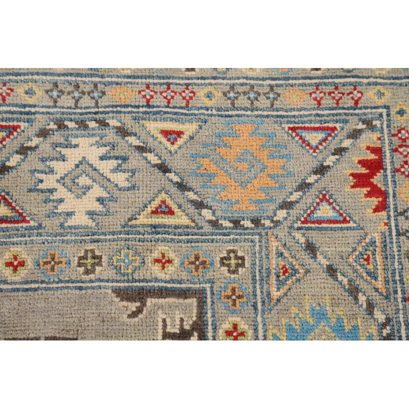 Tapis oriental géométrique Kazak 5 x 7