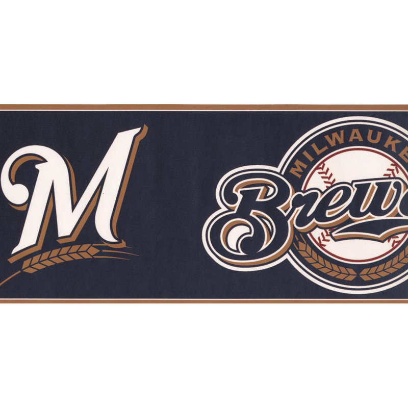 Bordure de papier peint L 15 pi x l 6 po MLB, Brewers de Milwaukee