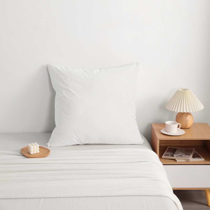  Housse de coussin carré en velours, 26 po x 26 po, Blanc