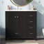 Meuble-lavabo 36 po avec lavabo en céramique, armoire de rangement abondante, 2 portes à fermeture douce et 5 tiroirs, meuble-lavabo