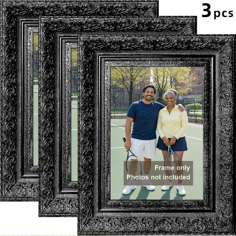 Cadre photo 3 pièces 5 po x 7 po noir raffiné pour la décoration intérieure