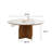 Modern Dining Table And 4 Chair Set, Round White Marble Dining Table Set With 4 Upholstered Chairs, Contemporary Kitchen & Dining Room Furniture Set