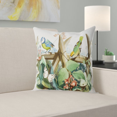 Oiseaux Assis Sur Les Branches Oreiller Animal