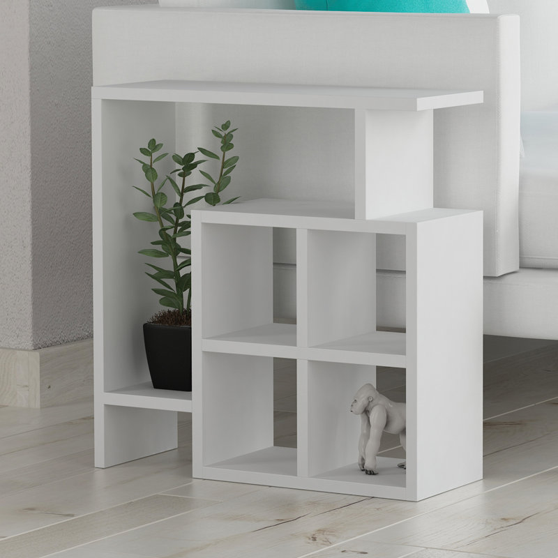 Alistair Multi-Functional Side Table with 5-Tier Open Shelves, White