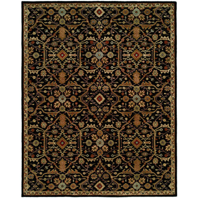Tapis noir en laine touffeté à la main Steffen