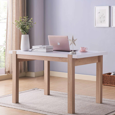 Table de salle à manger avec quatre pieds en bois de couleur bicolore, fil métallique, noyau creux de 2 po d'épaisseur, sièges