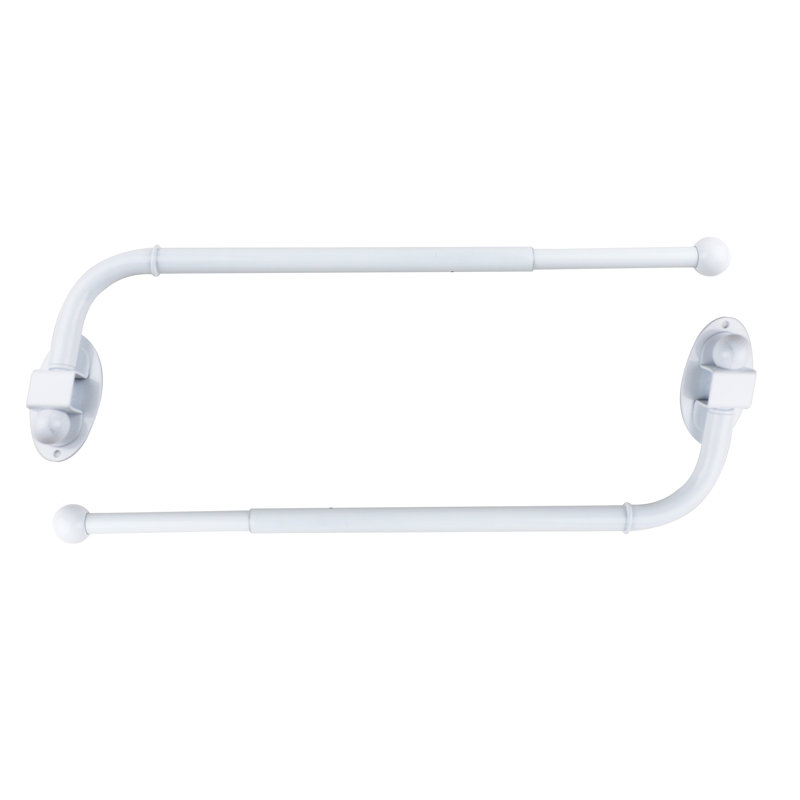 Tringle à rideaux simple réglable Ronna, H 0,5 po x l 24 po x p 0,5 po, Blanc lustré