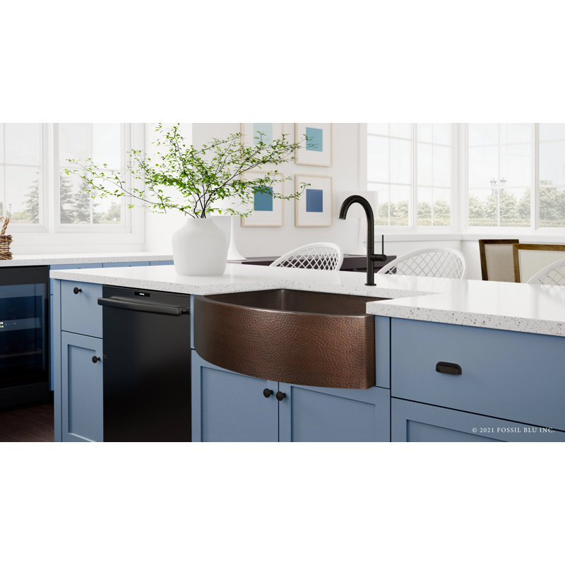 Luxury 33-Inch Heavy 12-Gauge Farmhouse Sink, Includes Accessories, Curved Front