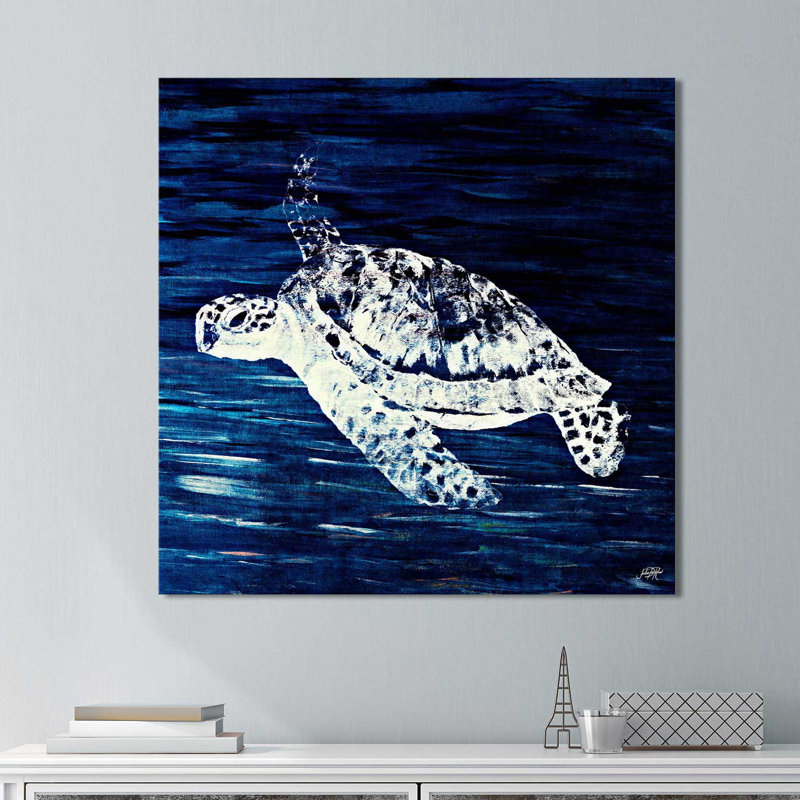 " Swim Along I " by Julie DeRice, 18" H x 18" W x 1" D, Wrapped Canvas