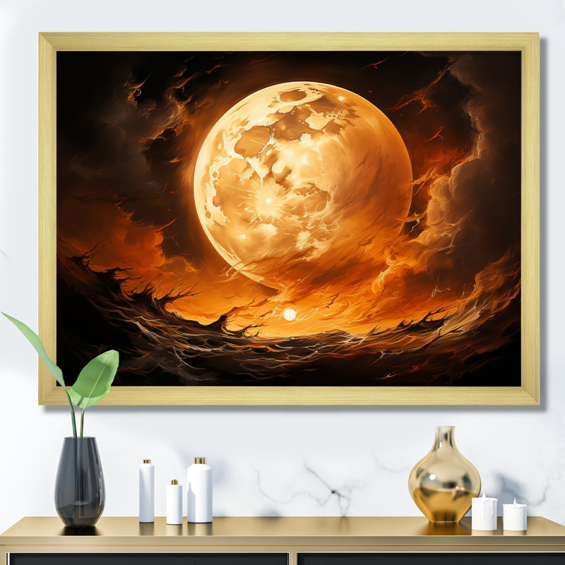Fiery Moonlight Vision II sur impression sur toile, H 30 po x l 40 po x P 1,5 po, Cadre doré simple