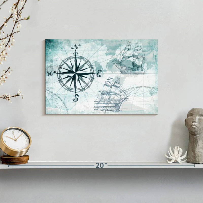 «Ocean Compass», reproduction sur toile, H 8 po x l 12 po x P 1 po
