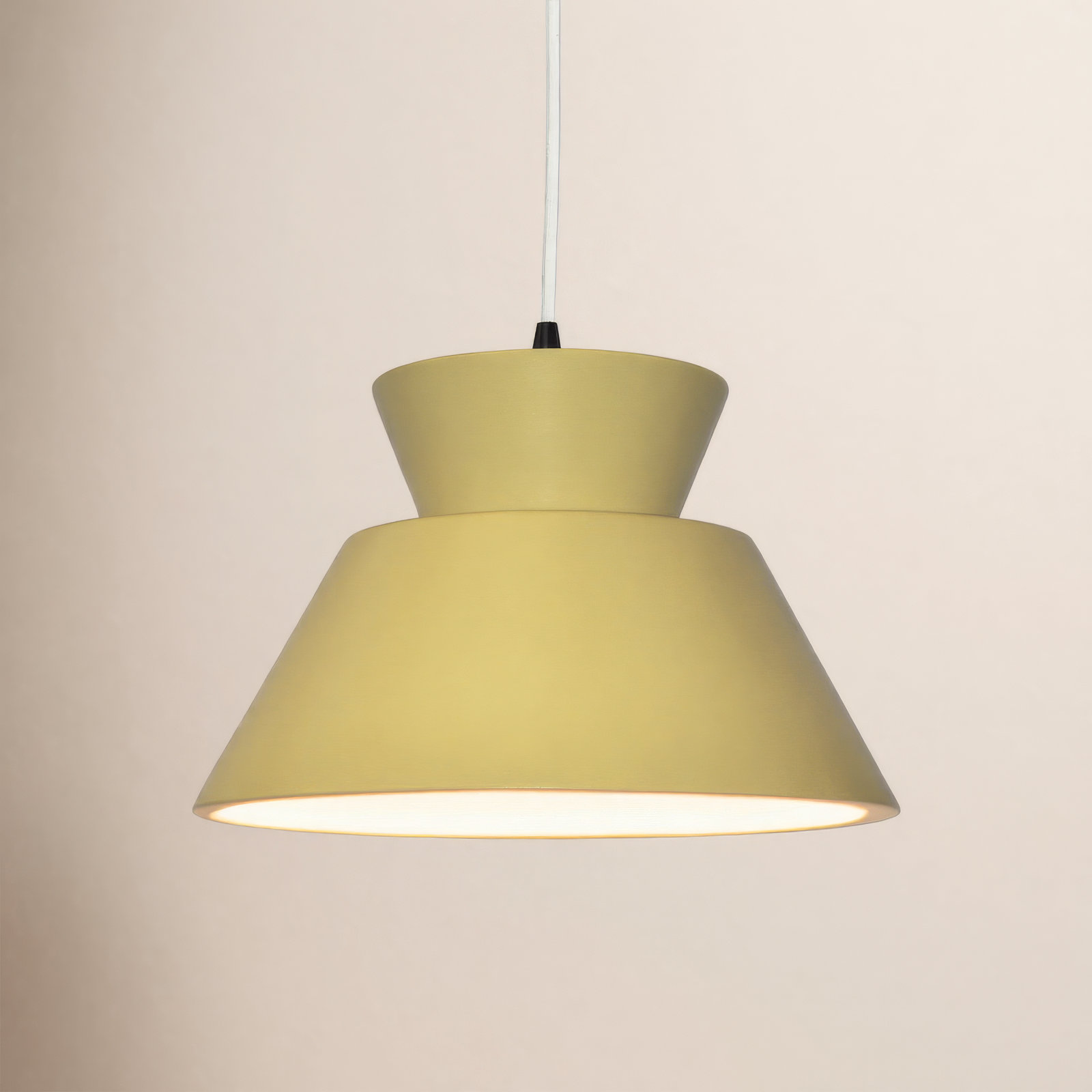 Logan Dimmable LED Single Light Pendant, Incandescent, Matte Black, Muted Yellow