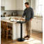 Table d'appoint à piédestal rond noir, table d'appoint haute, table de boissons de style campagne moderne pour le hall d'entrée de la chambre à coucher