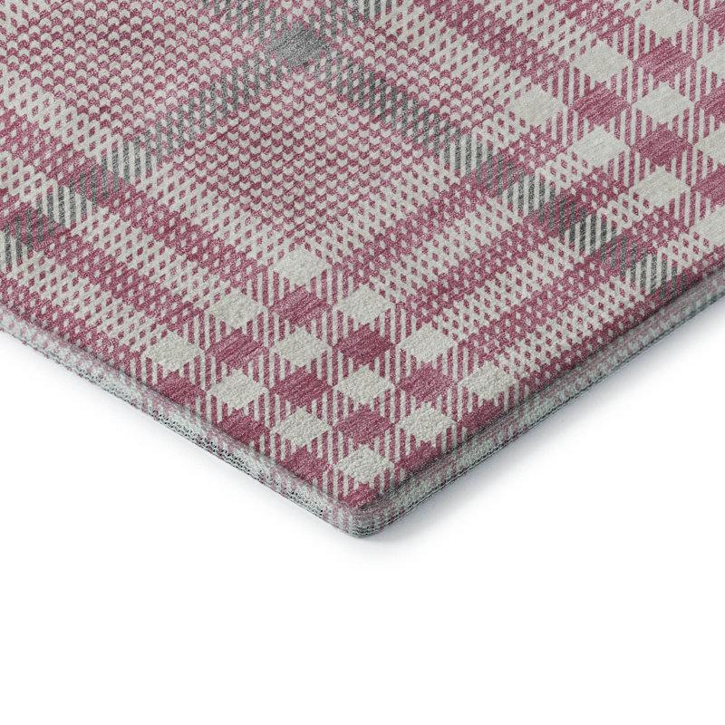 Premium Machine Washable Corry AMF1054 Plaid Rug, Rectangle 10' x 14'