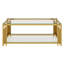 Table basse moderne en verre transparent