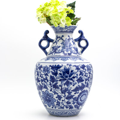 Vase à deux poignées Blue Garden