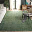 Gabbeh Hand Tufted 20% Cotton/80% Imported Handspun Wool No Pattern Area Rug in Green-950869153