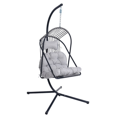 Fauteuil à œufs suspendu confortable en acier pour hamac, rotin moderne